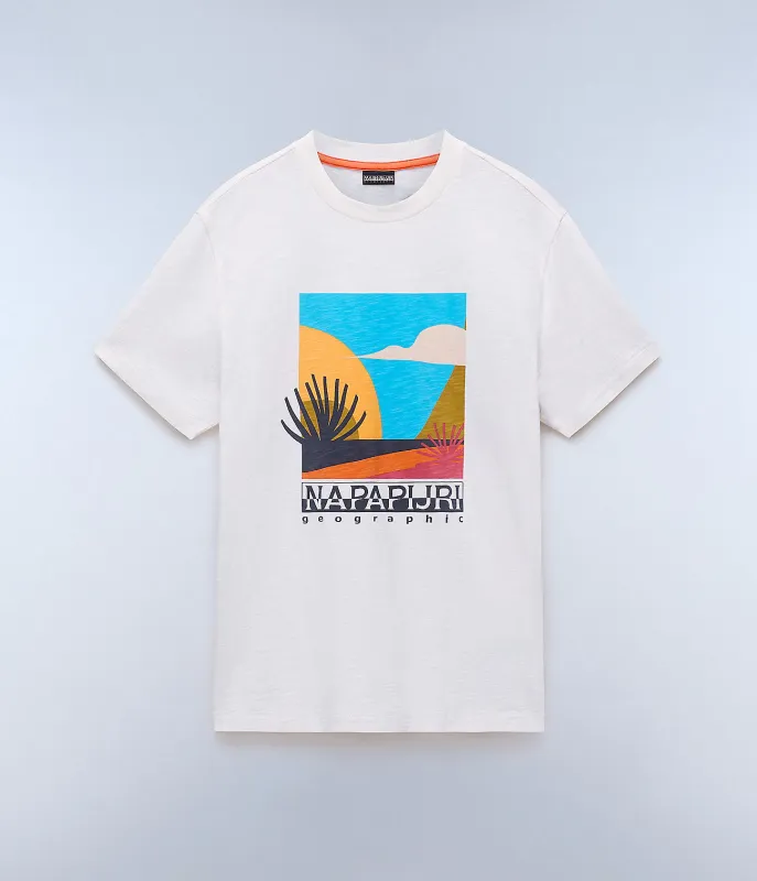 Napapijri Mens Arbia T-Shirt - White Whisper sold by The Foot Factory