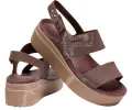 Crocs Womens Brooklyn Low Wedged Sandal - Mocha / Mushroom sold by The Foot Factory