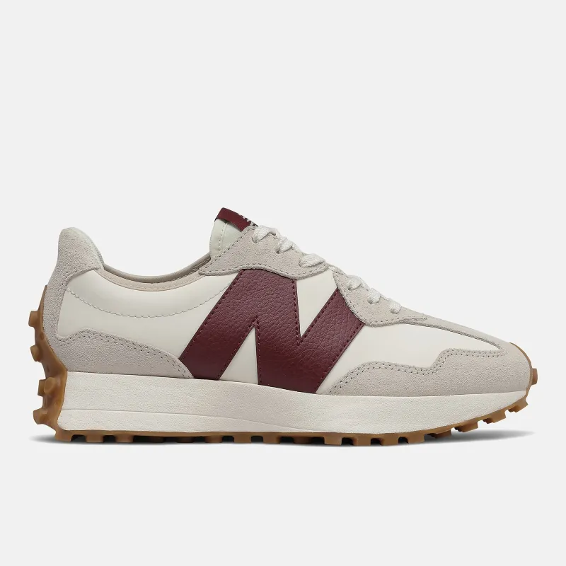 New Balance Womens 327 Fashion Trainers - Moonbeam Burgundy sold by The Foot Factory