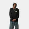 Carhartt WIP Mens Chain Link Long Sleeve T-Shirt | Black sold by The Foot Factory