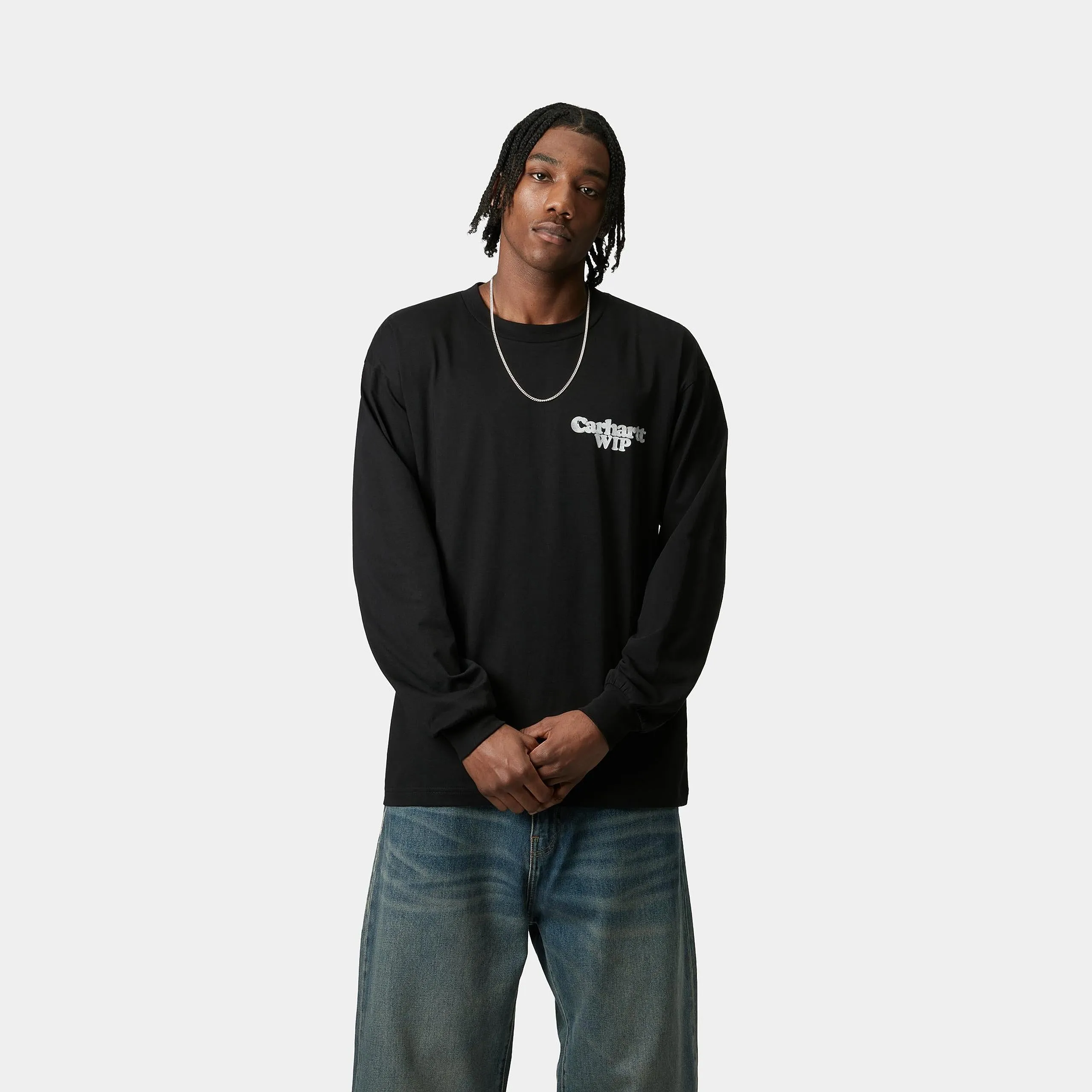 Carhartt WIP Mens Chain Link Long Sleeve T-Shirt | Black sold by The Foot Factory product image thumbnail 3