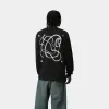 Carhartt WIP Mens Chain Link Long Sleeve T-Shirt | Black sold by The Foot Factory