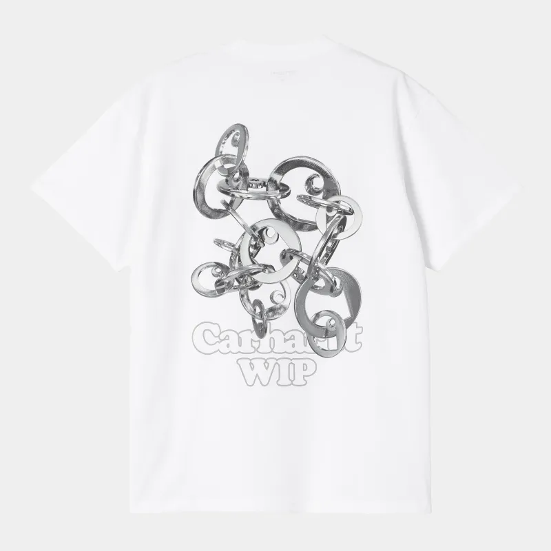 Carhartt WIP Mens Linked Charms T-Shirt | White sold by The Foot Factory