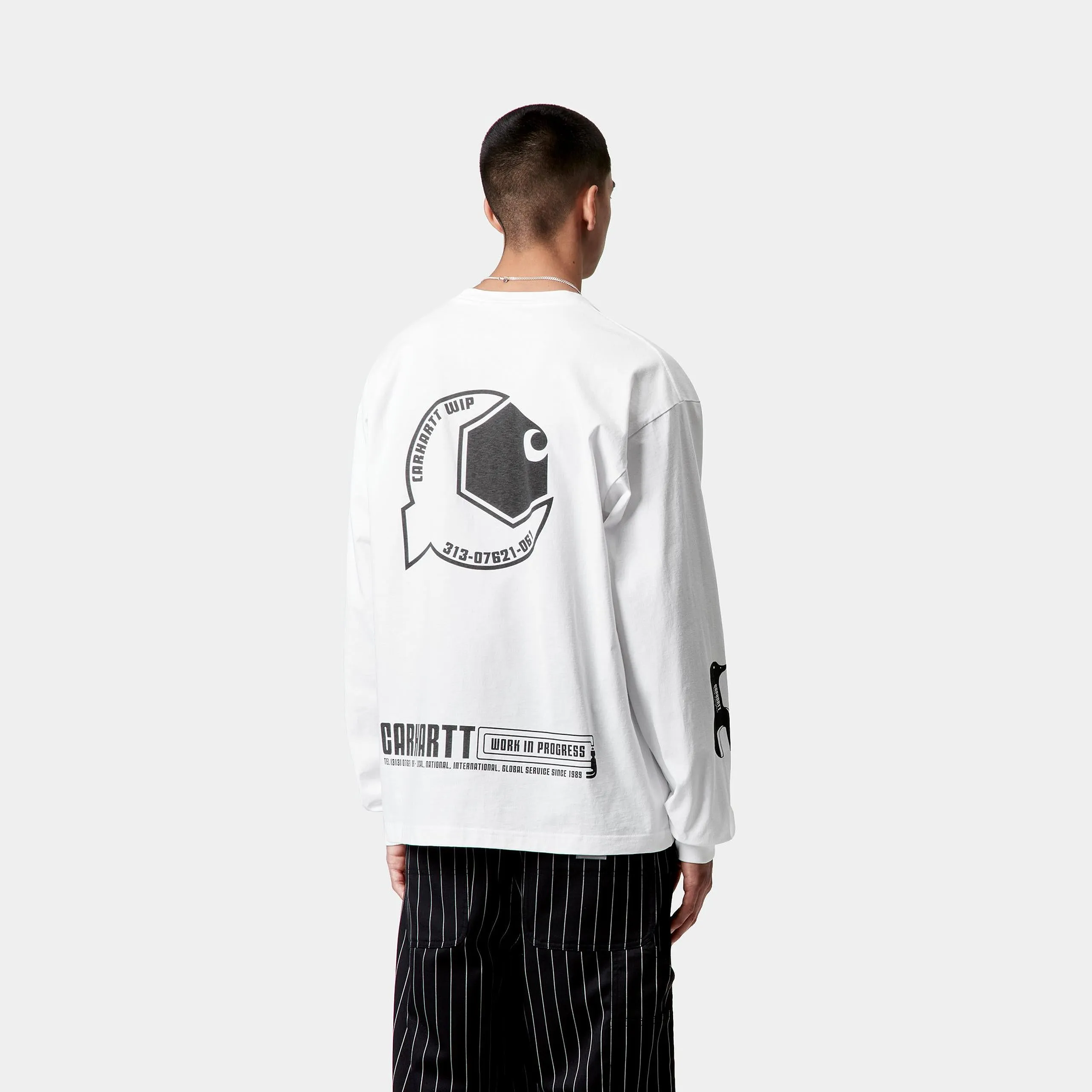 Carhartt WIP Mens WIP Industry Long Sleeve T-Shirt | White sold by The Foot Factory product image thumbnail 4