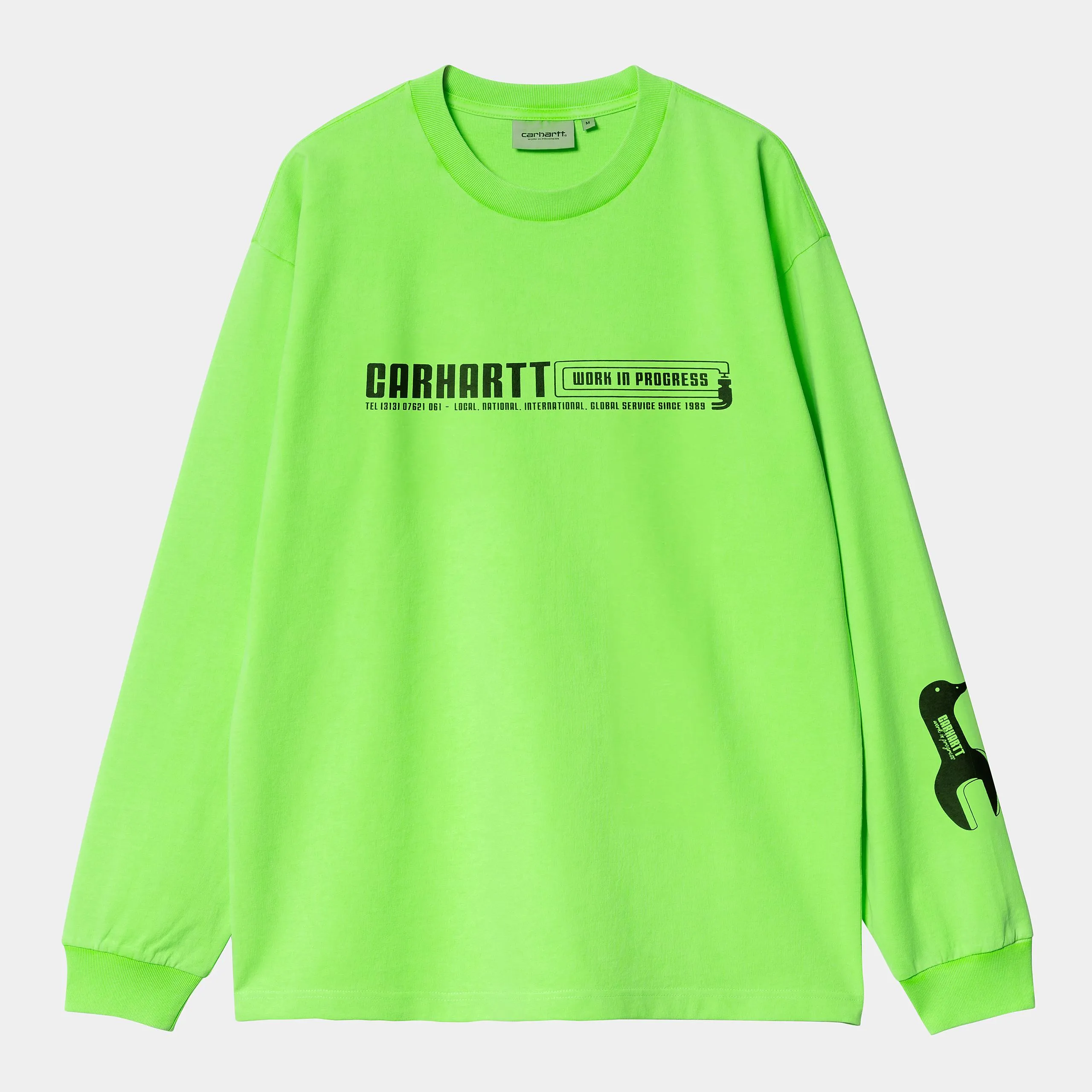 Carhartt WIP Mens WIP Industry Long Sleeve T-Shirt | Lumo Green sold by The Foot Factory product image thumbnail 2