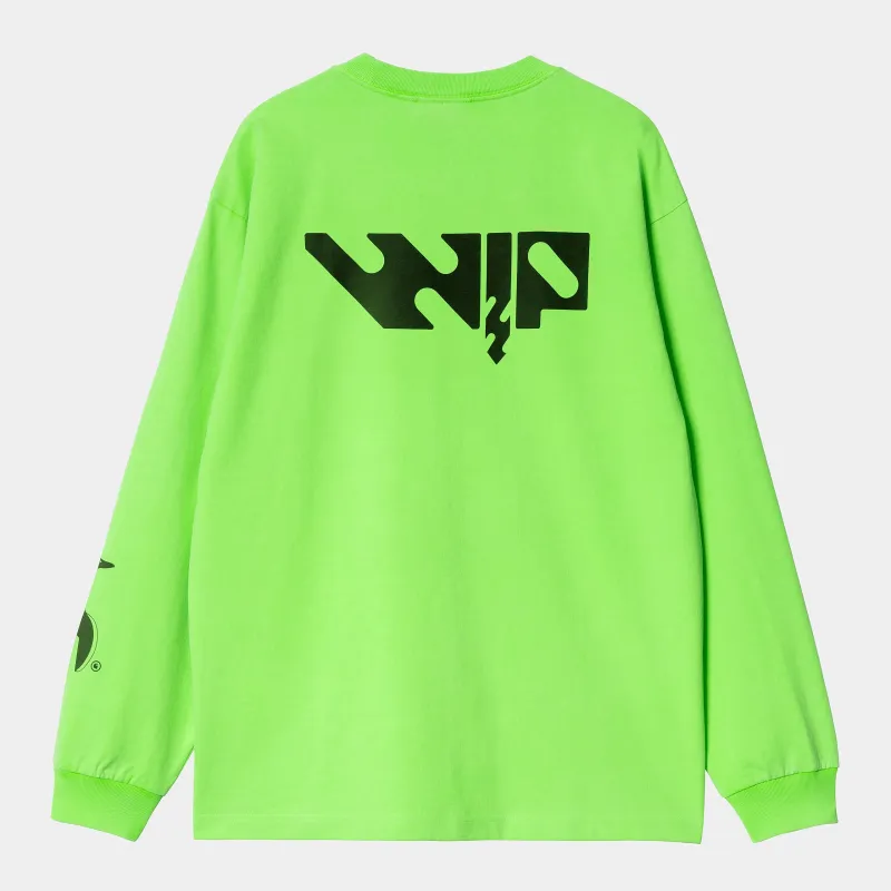Carhartt WIP Mens WIP Industry Long Sleeve T-Shirt |  Lumo Green sold by The Foot Factory