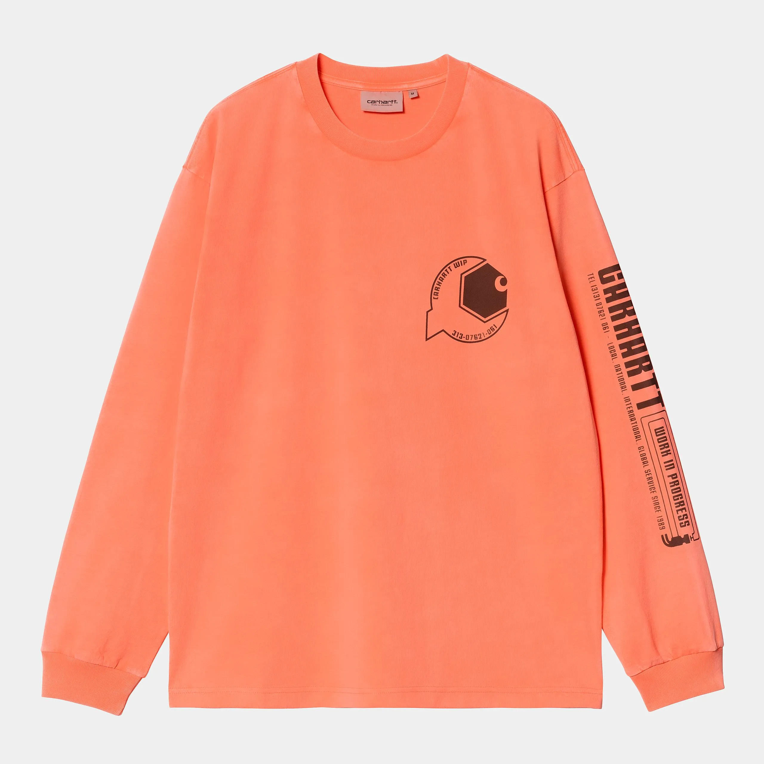 Carhartt WIP Mens WIP Industry Long Sleeve T-Shirt | Lumo Orange sold by The Foot Factory product image thumbnail 2