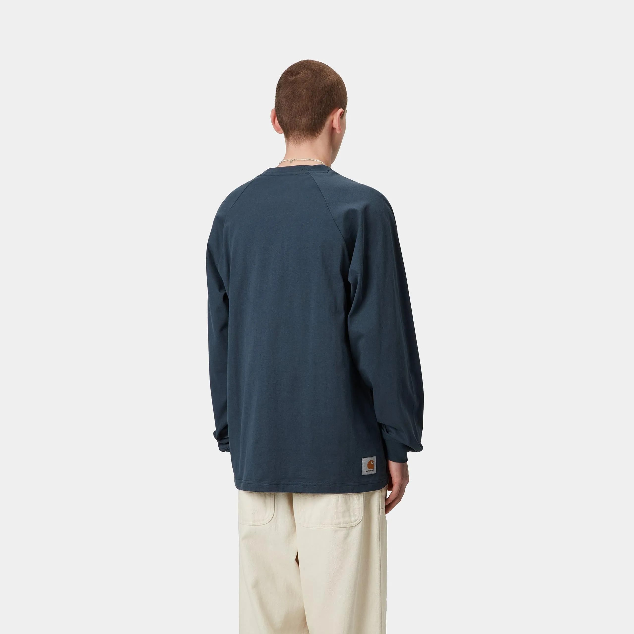 Carhartt WIP Mens WIP Work Long Sleeve T-Shirt | Dusky Blue sold by The Foot Factory product image thumbnail 4