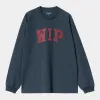 Carhartt WIP Mens WIP Work Long Sleeve T-Shirt |  Dusky Blue sold by The Foot Factory