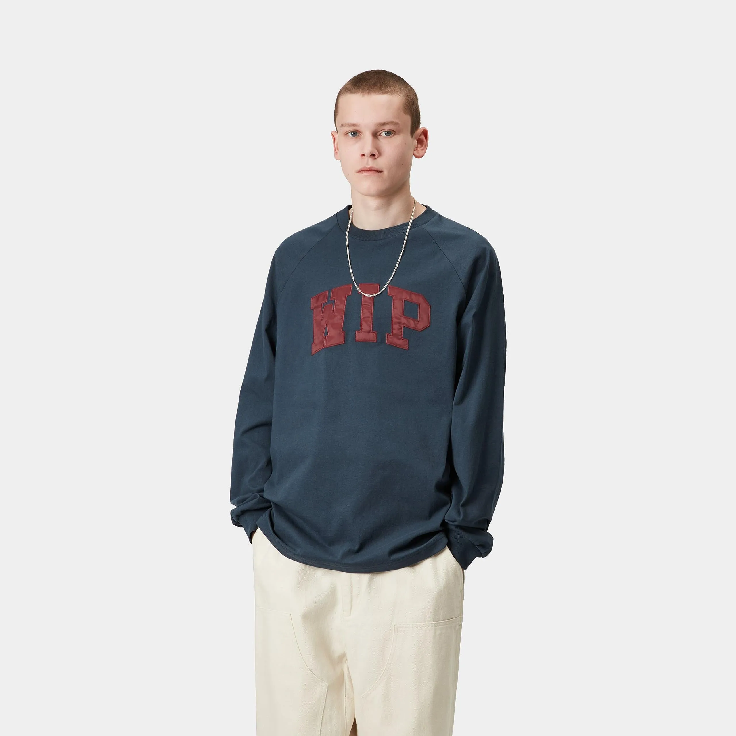 Carhartt WIP Mens WIP Work Long Sleeve T-Shirt | Dusky Blue sold by The Foot Factory product image thumbnail 3