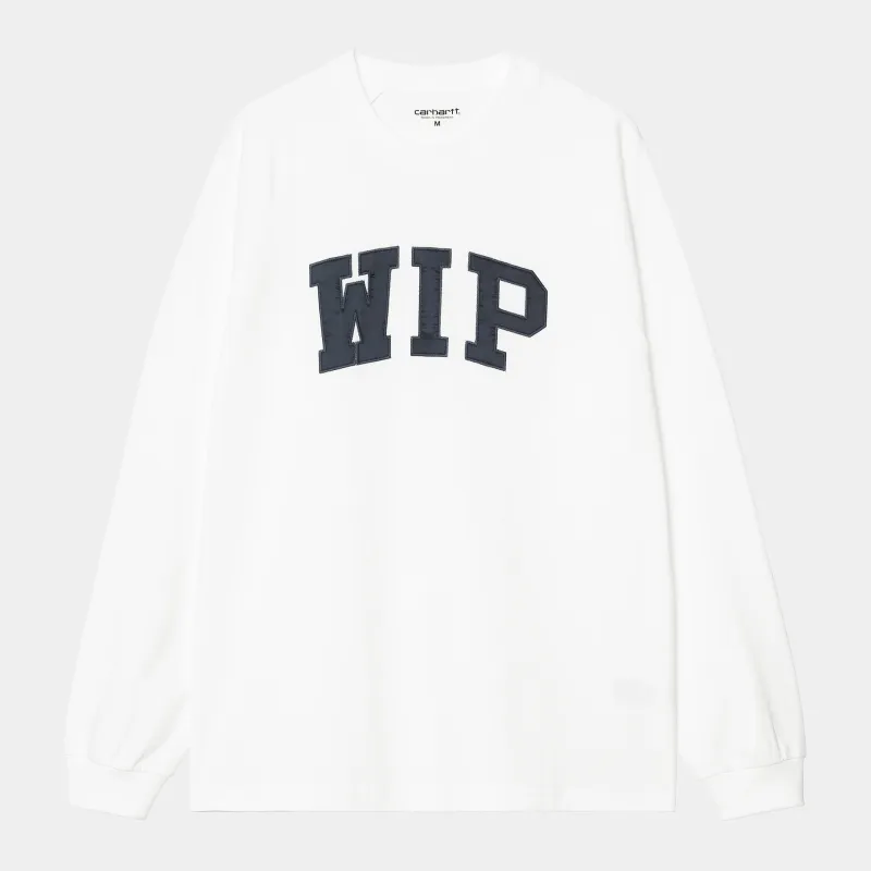 Carhartt WIP Mens WIP Work Long Sleeve T-Shirt |  White sold by The Foot Factory