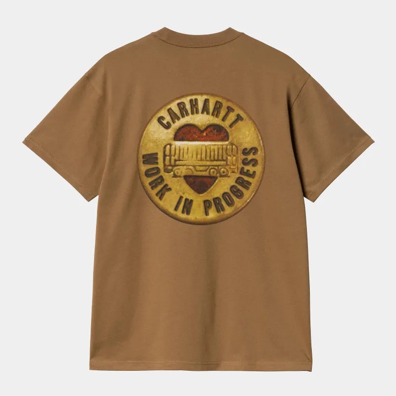 Carhartt WIP Mens Button T-Shirt | Hamilton Brown sold by The Foot Factory