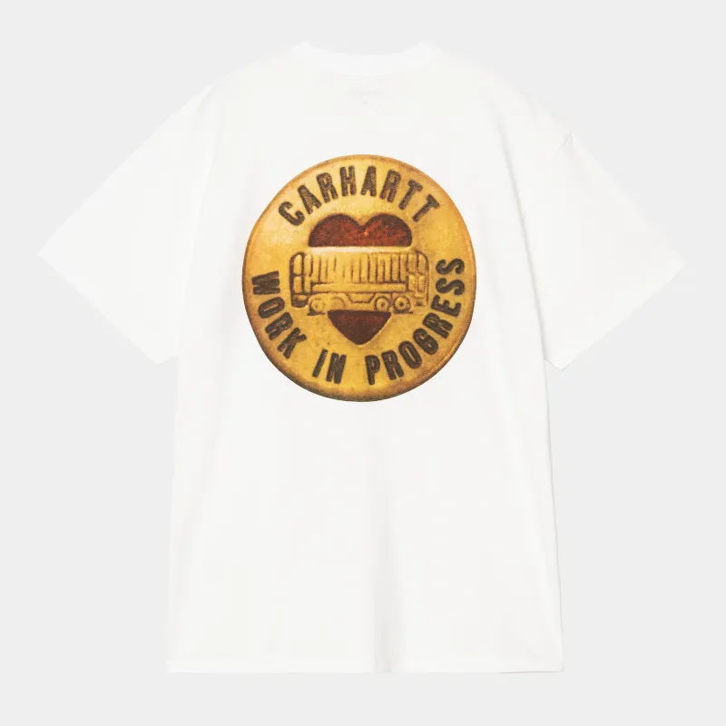 Carhartt WIP Mens Button T-Shirt | White sold by The Foot Factory