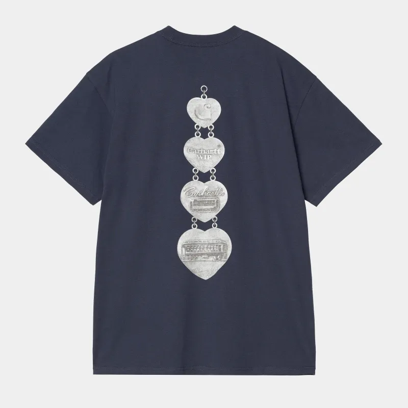 Carhartt WIP Mens Hartt Chain T-Shirt | Blue sold by The Foot Factory