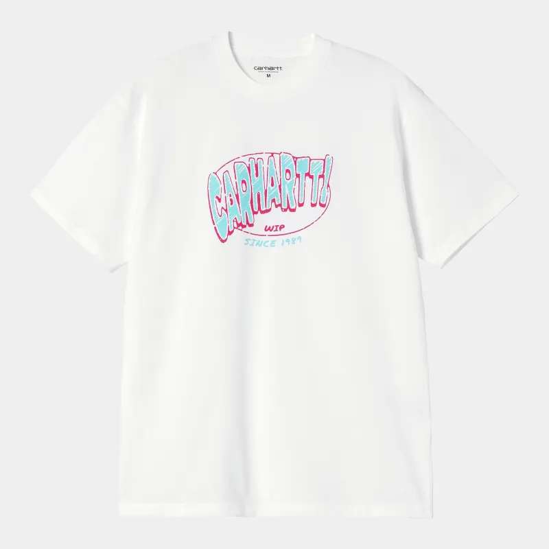Carhartt WIP Mens Hot Script T-Shirt | White sold by The Foot Factory