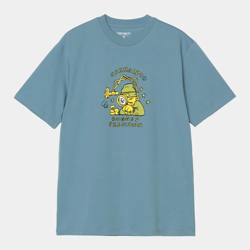 Carhartt WIP Mens Precision Work T-Shirt | Clay Blue sold by The Foot Factory