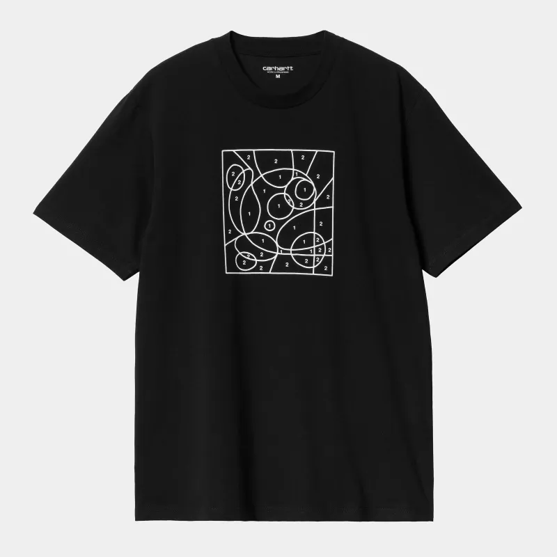 Carhartt WIP Mens The Numbers T-Shirt |  Black sold by The Foot Factory