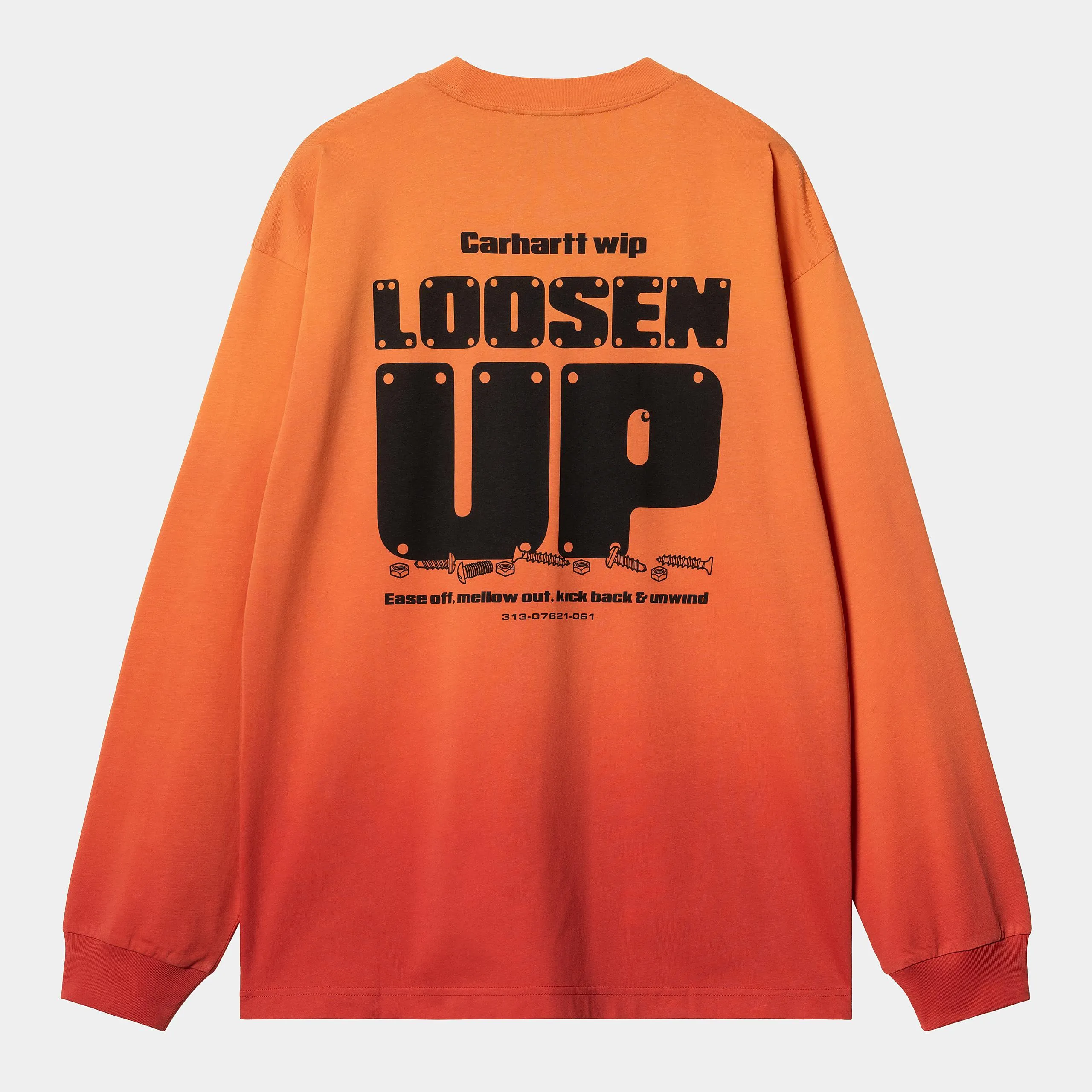 Carhartt WIP Mens Light Work Long Sleeve T-Shirt | Pumpkin / Cherry Dip Dyed sold by The Foot Factory product image thumbnail 2