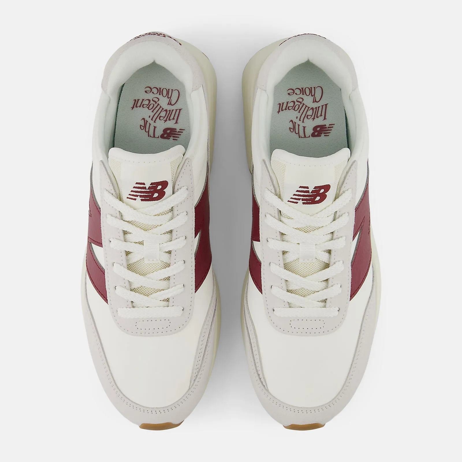 New Balance Unisex 370 Trainers | Sea Salt Crimson sold by The Foot Factory product image thumbnail 3
