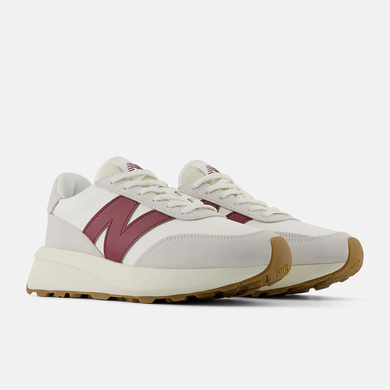New Balance Unisex 370 Trainers | Sea Salt Crimson sold by The Foot Factory product image thumbnail 4