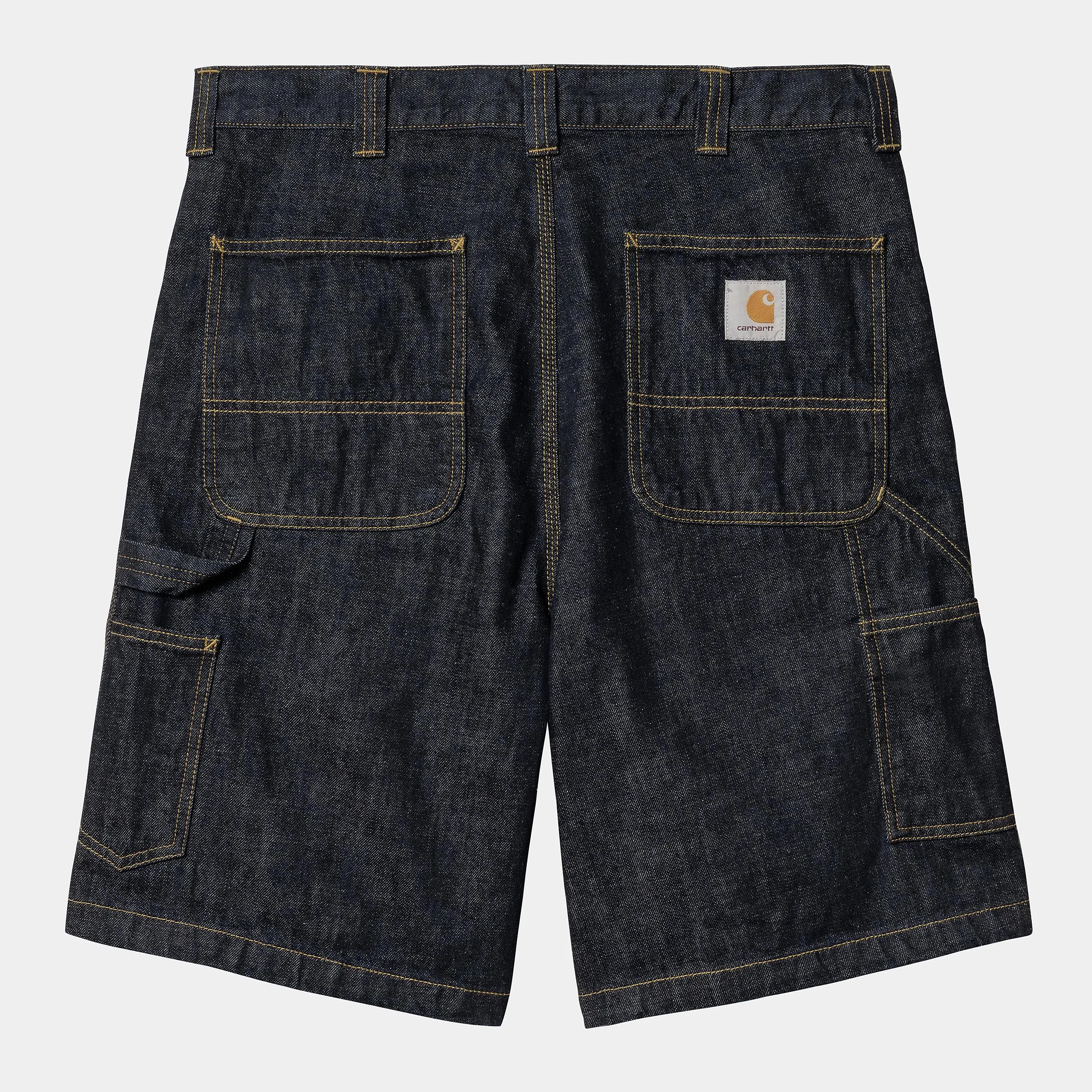 Carhartt WIP Mens OG Single Knee Camano Denim Short | Blue Rinsed sold by The Foot Factory