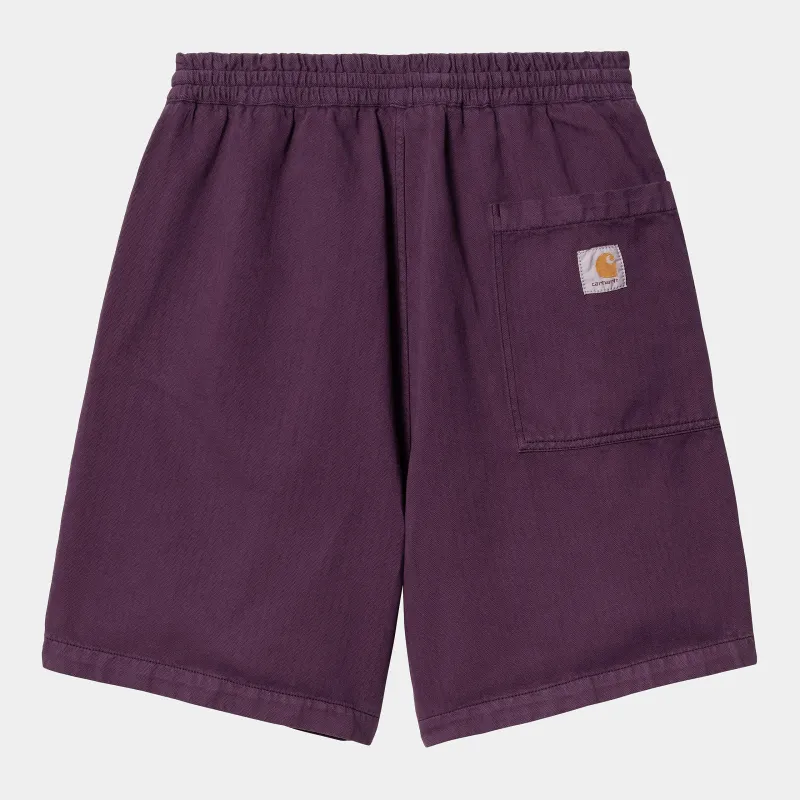 Carhartt WIP Mens Rainer Shawnee Herringbone Short | Huckleberry Garment Dyed sold by The Foot Factory