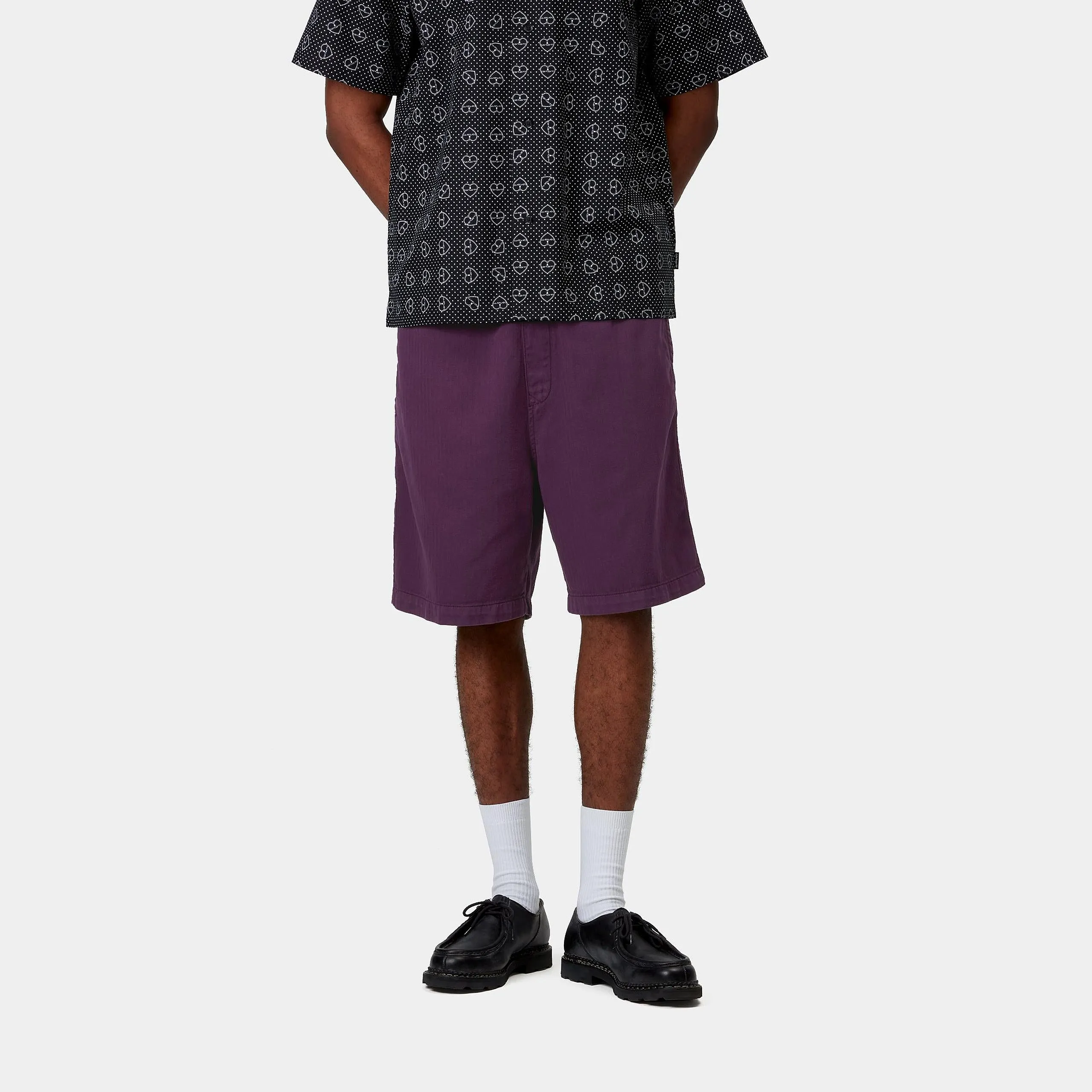 Carhartt WIP Mens Rainer Shawnee Herringbone Short | Huckleberry Garment Dyed sold by The Foot Factory product image thumbnail 3