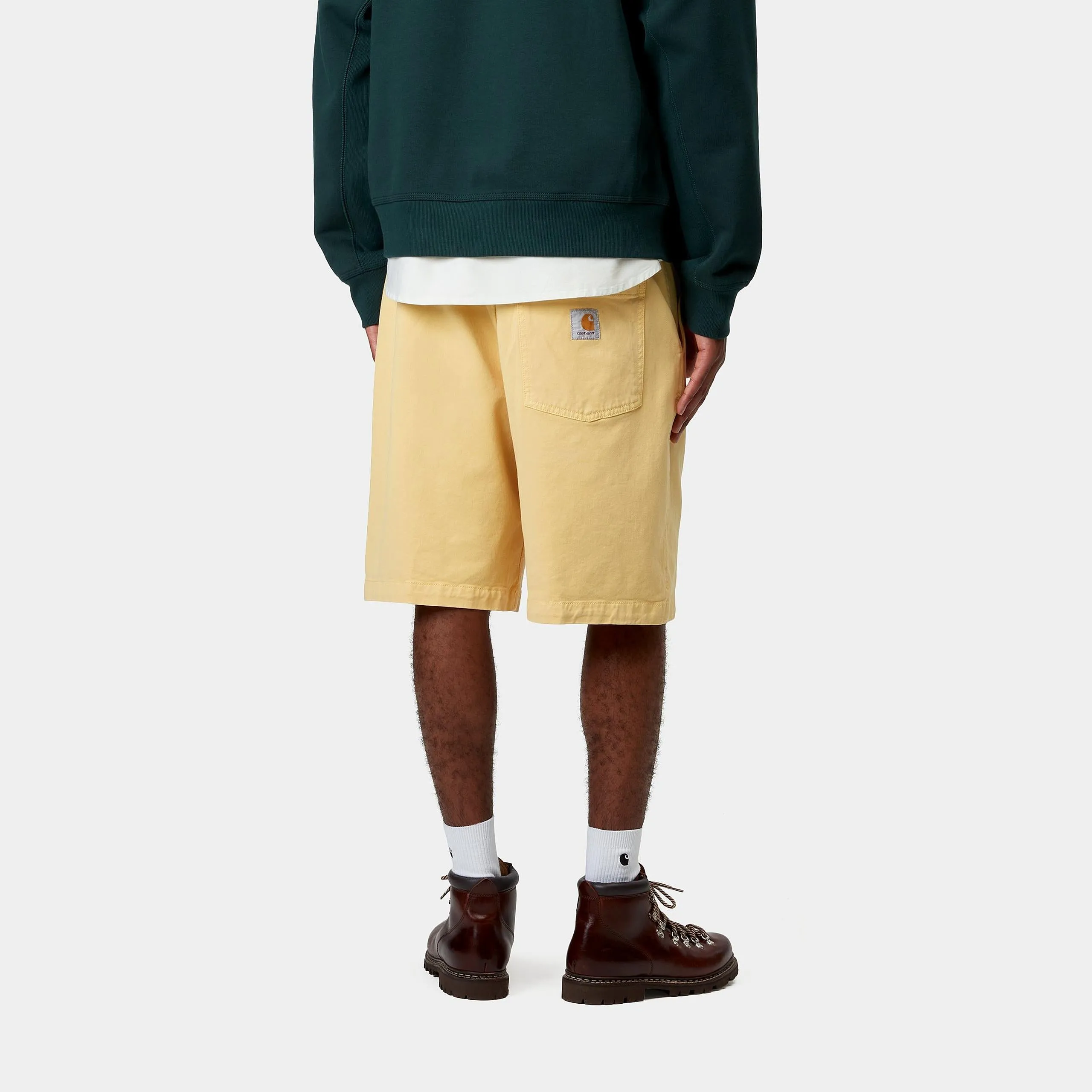 Carhartt WIP Mens Floyde Dewey Stretch Twill Short | Air Yellow Garment Dyed sold by The Foot Factory product image thumbnail 4