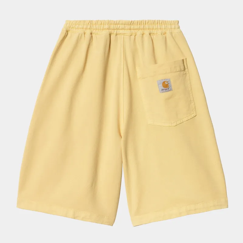 Carhartt WIP Mens Floyde Dewey Stretch Twill Short | Air Yellow Garment Dyed sold by The Foot Factory
