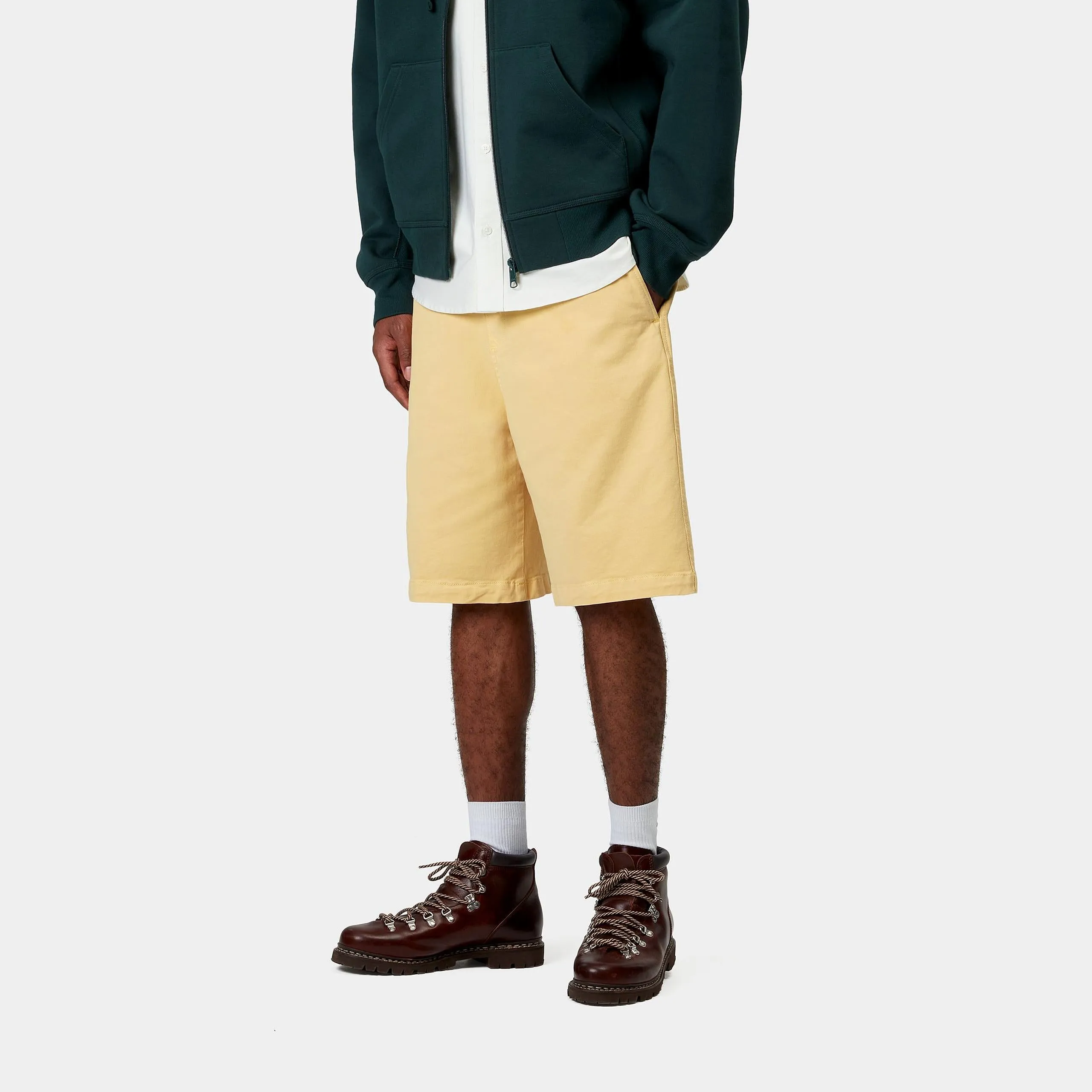 Carhartt WIP Mens Floyde Dewey Stretch Twill Short | Air Yellow Garment Dyed sold by The Foot Factory product image thumbnail 5