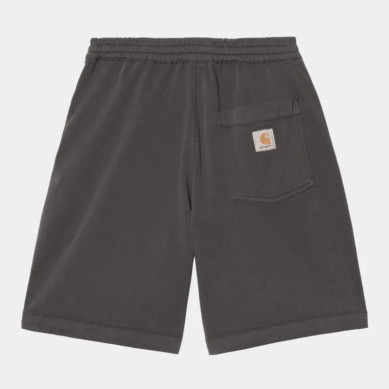 Carhartt WIP Mens Floyde Dewey Stretch Twill Short | Graphite Garment Dyed sold by The Foot Factory