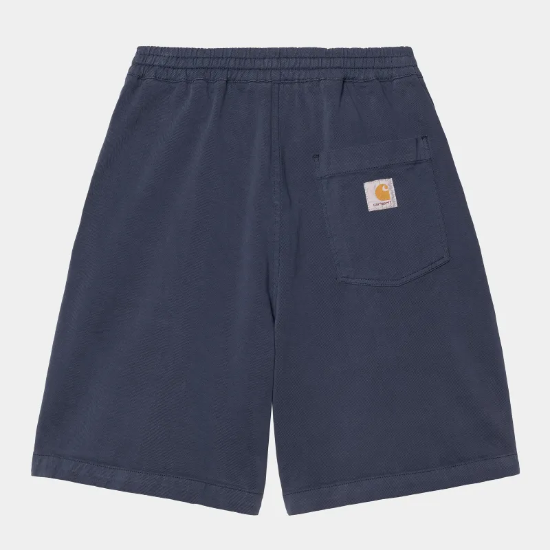 Carhartt WIP Mens Floyde Dewey Stretch Twill Short | Blue Garment Dyed sold by The Foot Factory