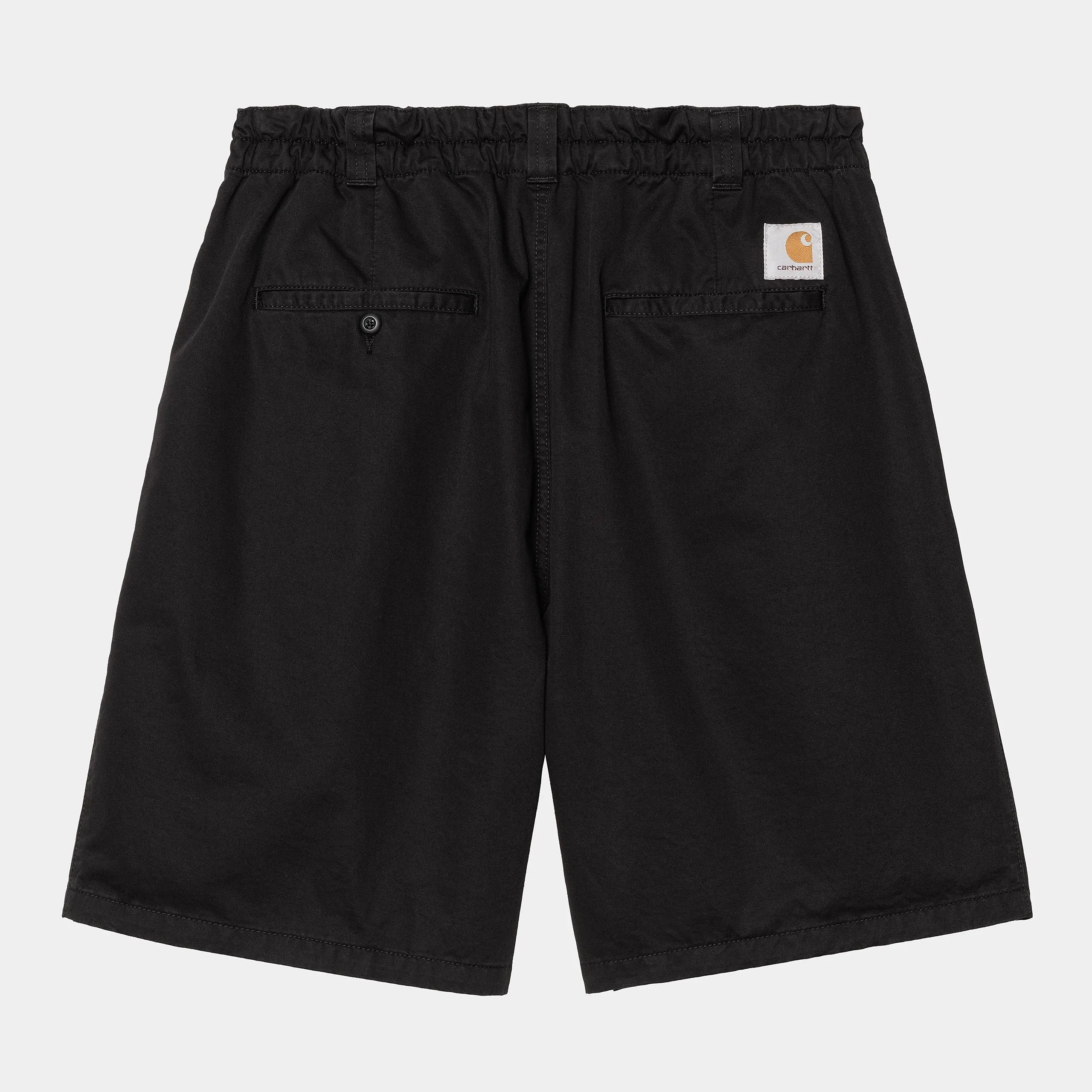 Carhartt WIP Mens Marv Lenexa Twill Short | Black Stone Washed sold by The Foot Factory