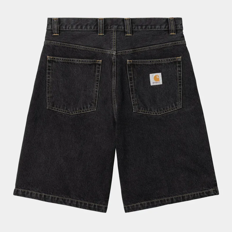 Carhartt WIP Mens Brandon Smith Denim Short | Black Stone Washed sold by The Foot Factory