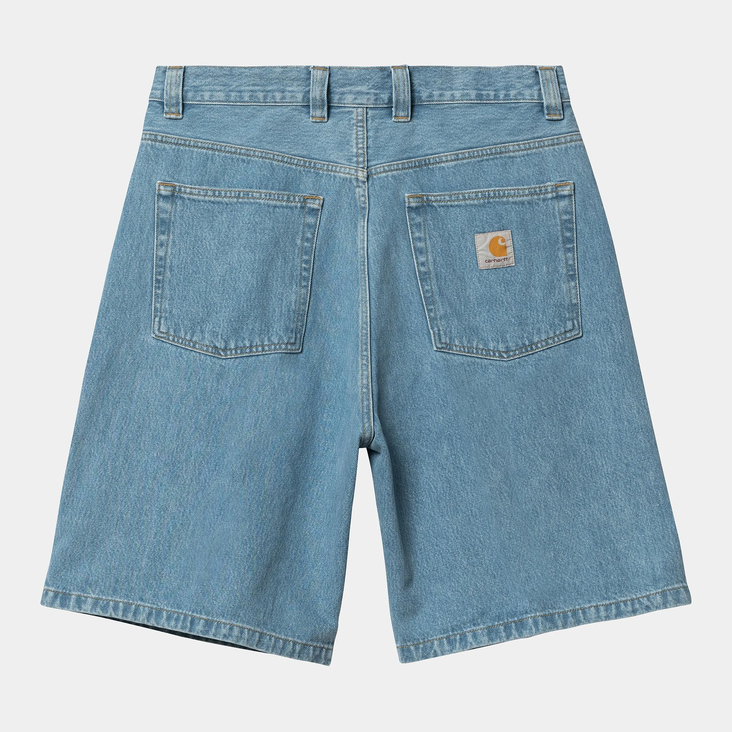 Carhartt WIP Mens Brandon Smith Denim Short | Blue Stone Bleached sold by The Foot Factory