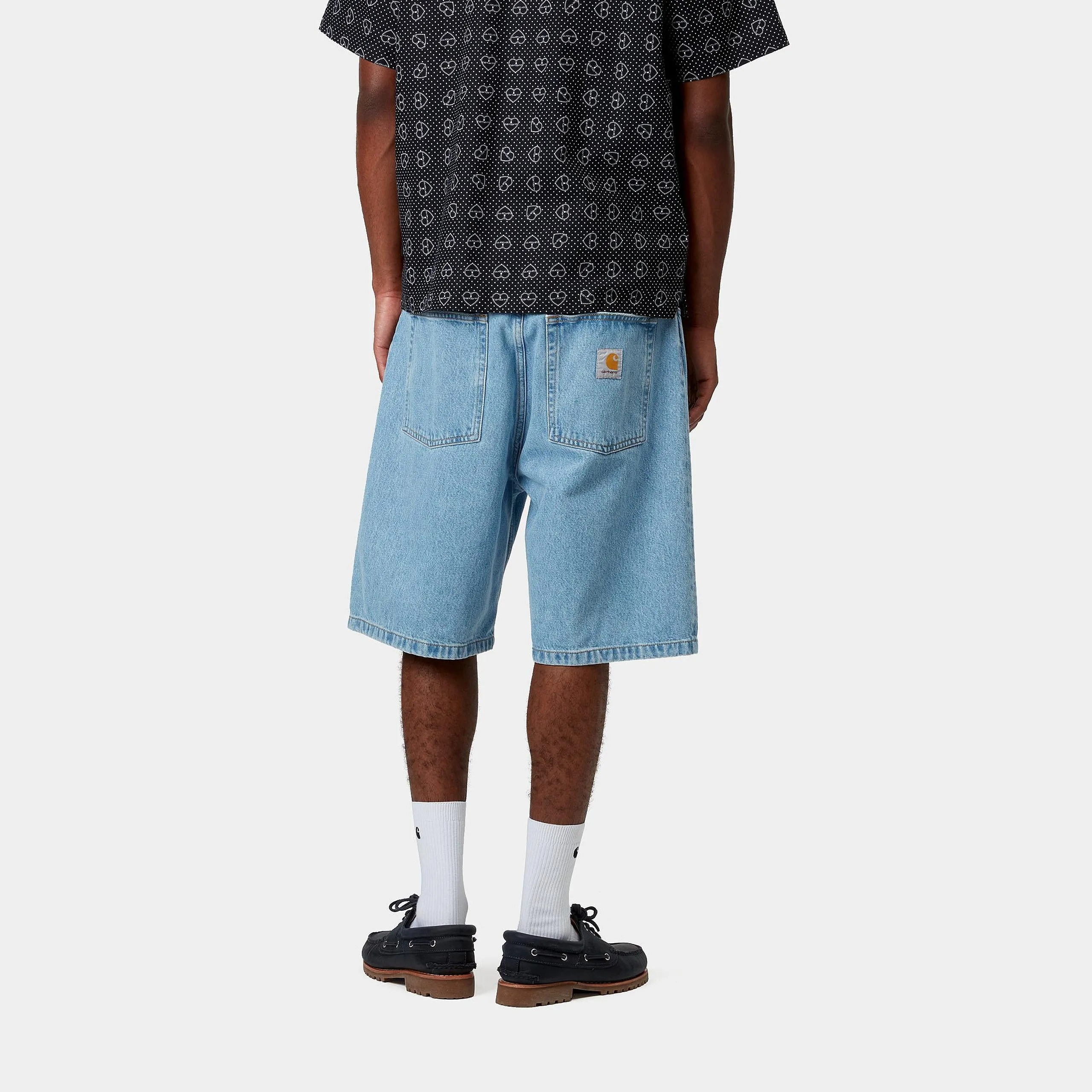 Carhartt WIP Mens Brandon Smith Denim Short | Blue Stone Bleached sold by The Foot Factory product image thumbnail 4