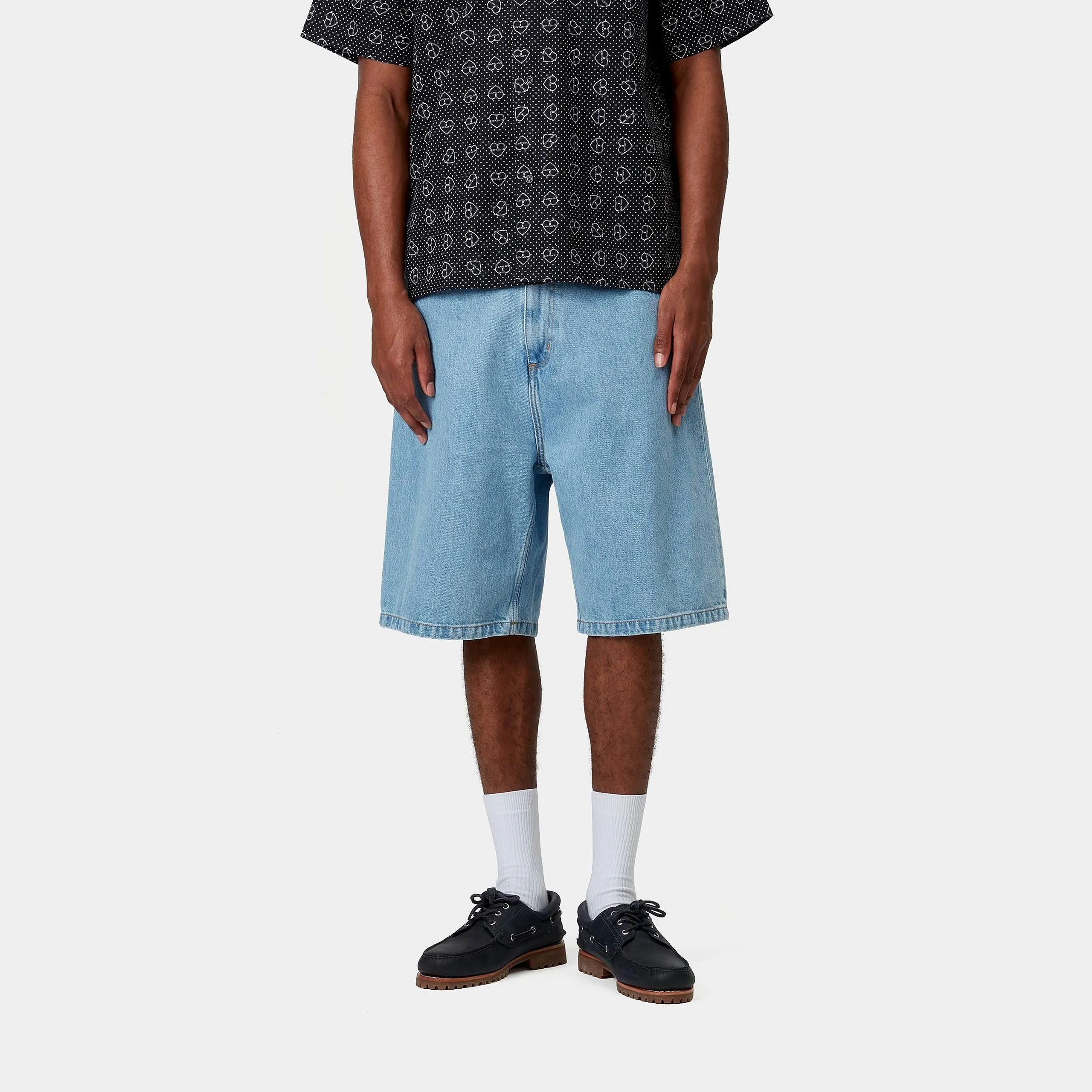 Carhartt WIP Mens Brandon Smith Denim Short | Blue Stone Bleached sold by The Foot Factory product image thumbnail 3
