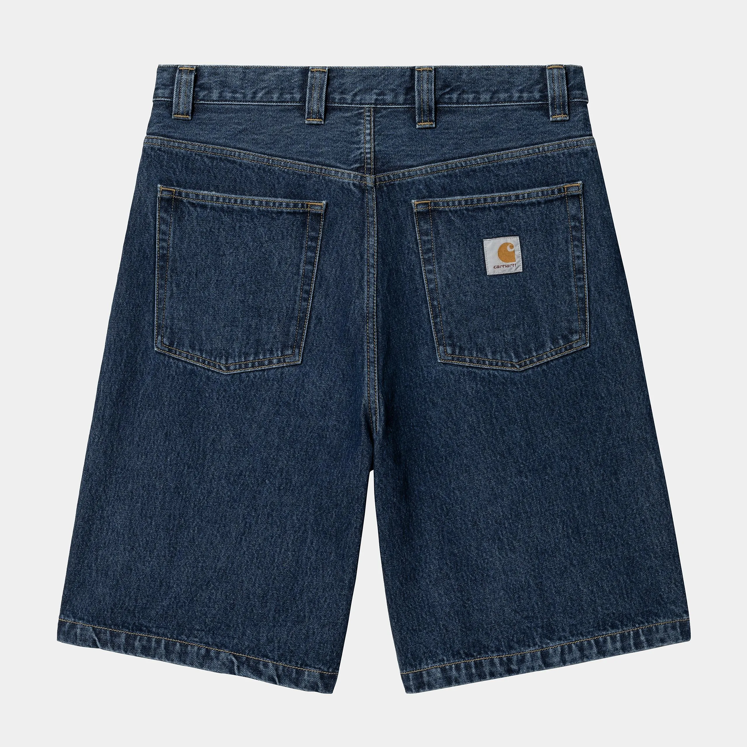 Carhartt WIP Mens Brandon Smith Denim Short | Blue Stone Washed sold by The Foot Factory
