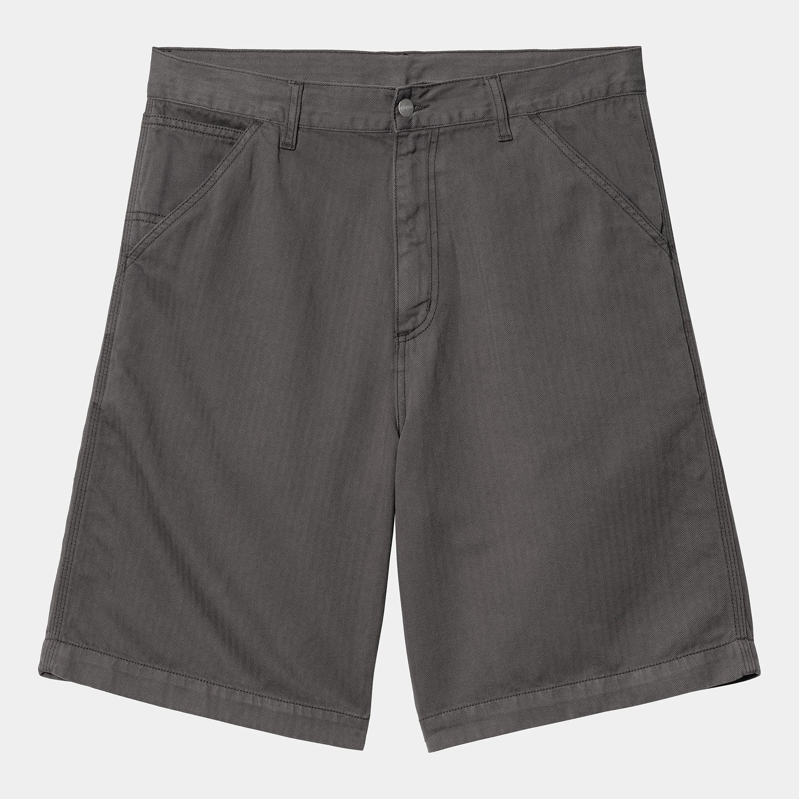 Carhartt WIP Mens Cooper Shawnee Herringbone Short | Graphite Garment Dyed sold by The Foot Factory product image thumbnail 2