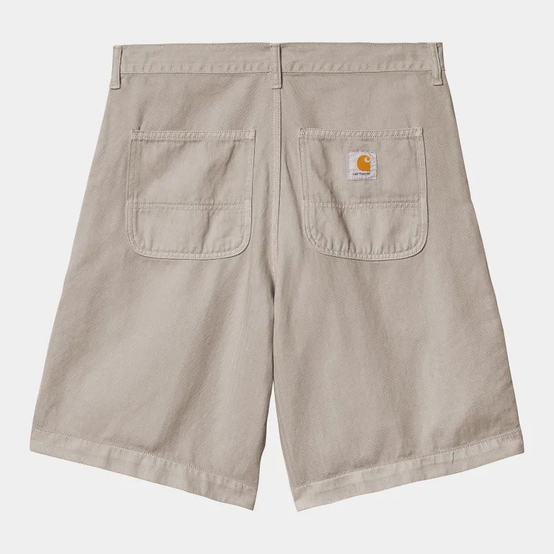 Carhartt WIP Mens Cooper Shawnee Herringbone Short | Fleur De Sel Rinsed sold by The Foot Factory