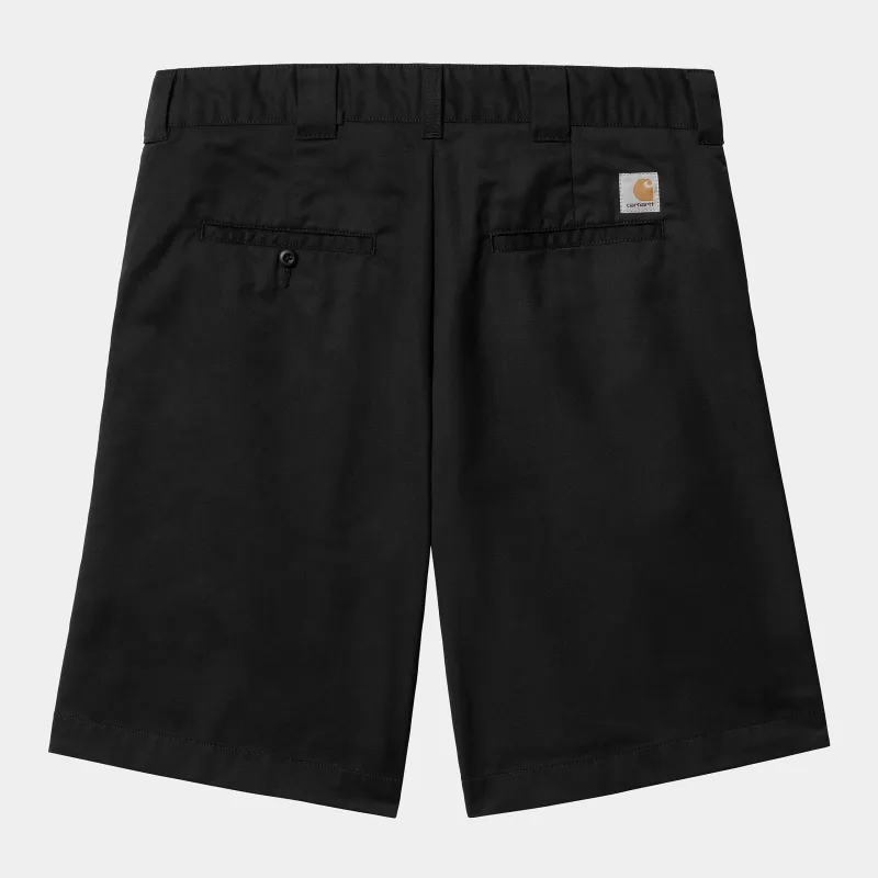 Carhartt WIP Mens Craft Dunmore Twill Short | Black Rinsed sold by The Foot Factory