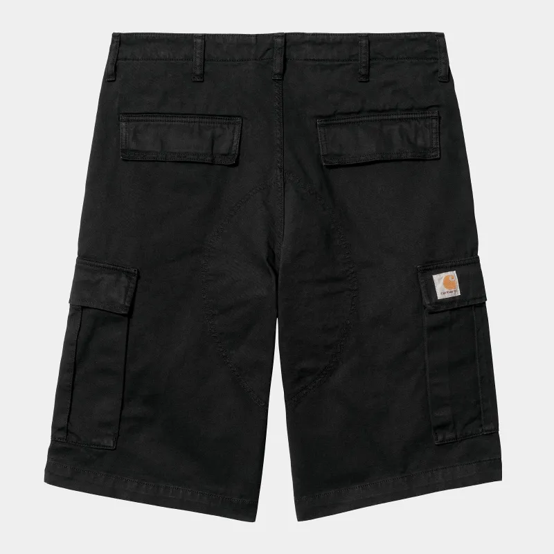 Carhartt WIP Mens Regular Moraga Twill Cargo Short | Black sold by The Foot Factory