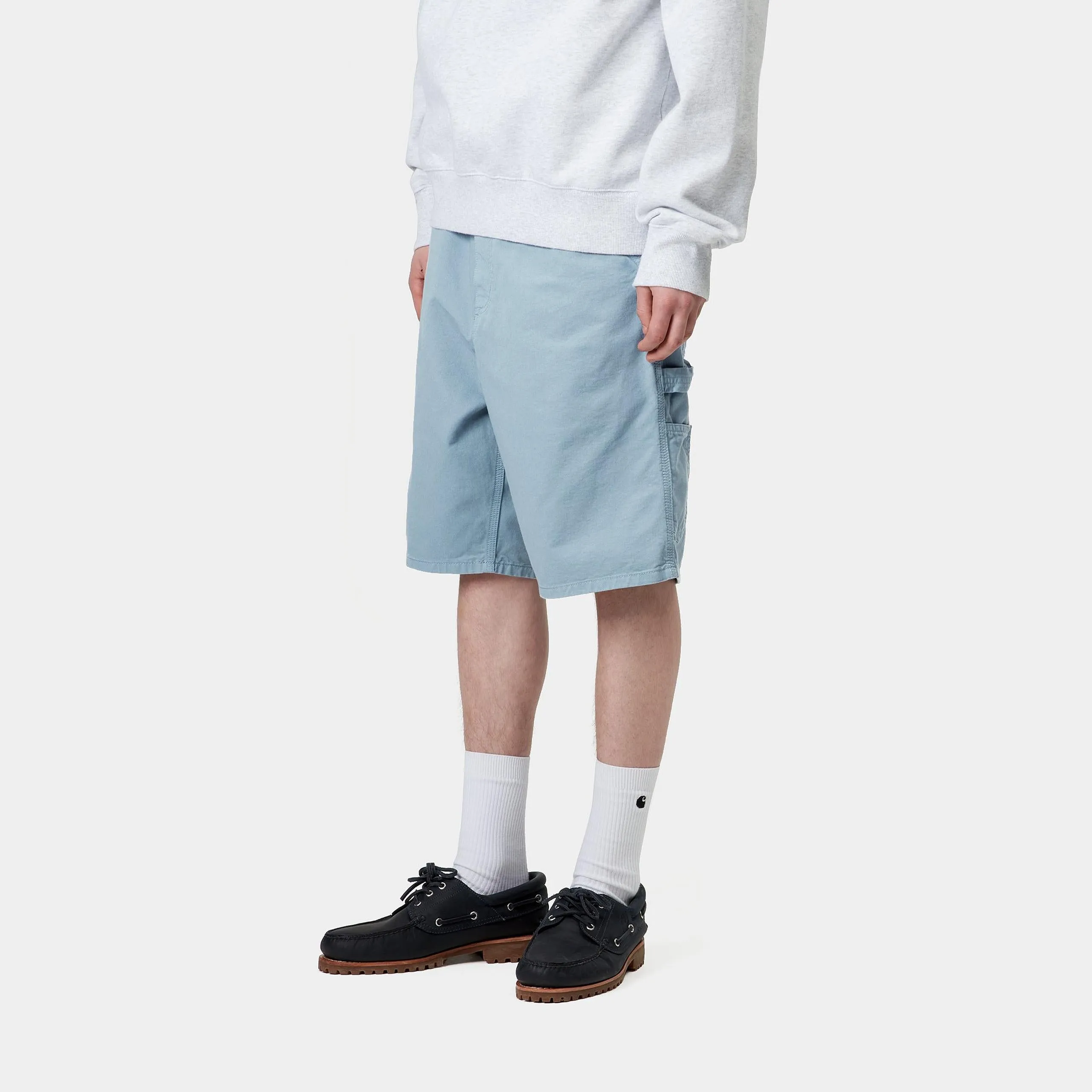 Carhartt WIP Mens Single Knee Newcomb Drill Short | Clay Blue sold by The Foot Factory product image thumbnail 5