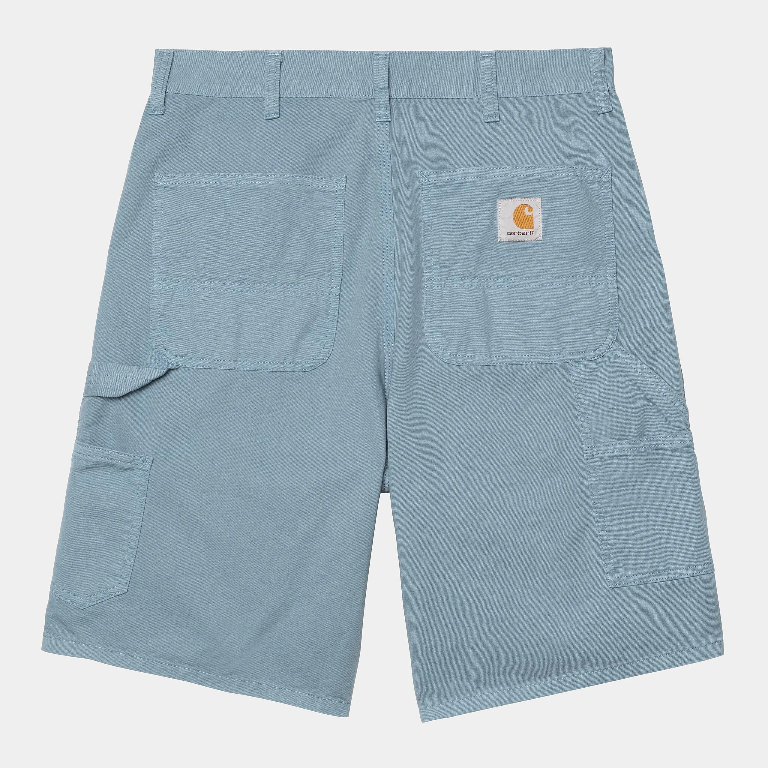 Carhartt WIP Mens Single Knee Newcomb Drill Short | Clay Blue sold by The Foot Factory