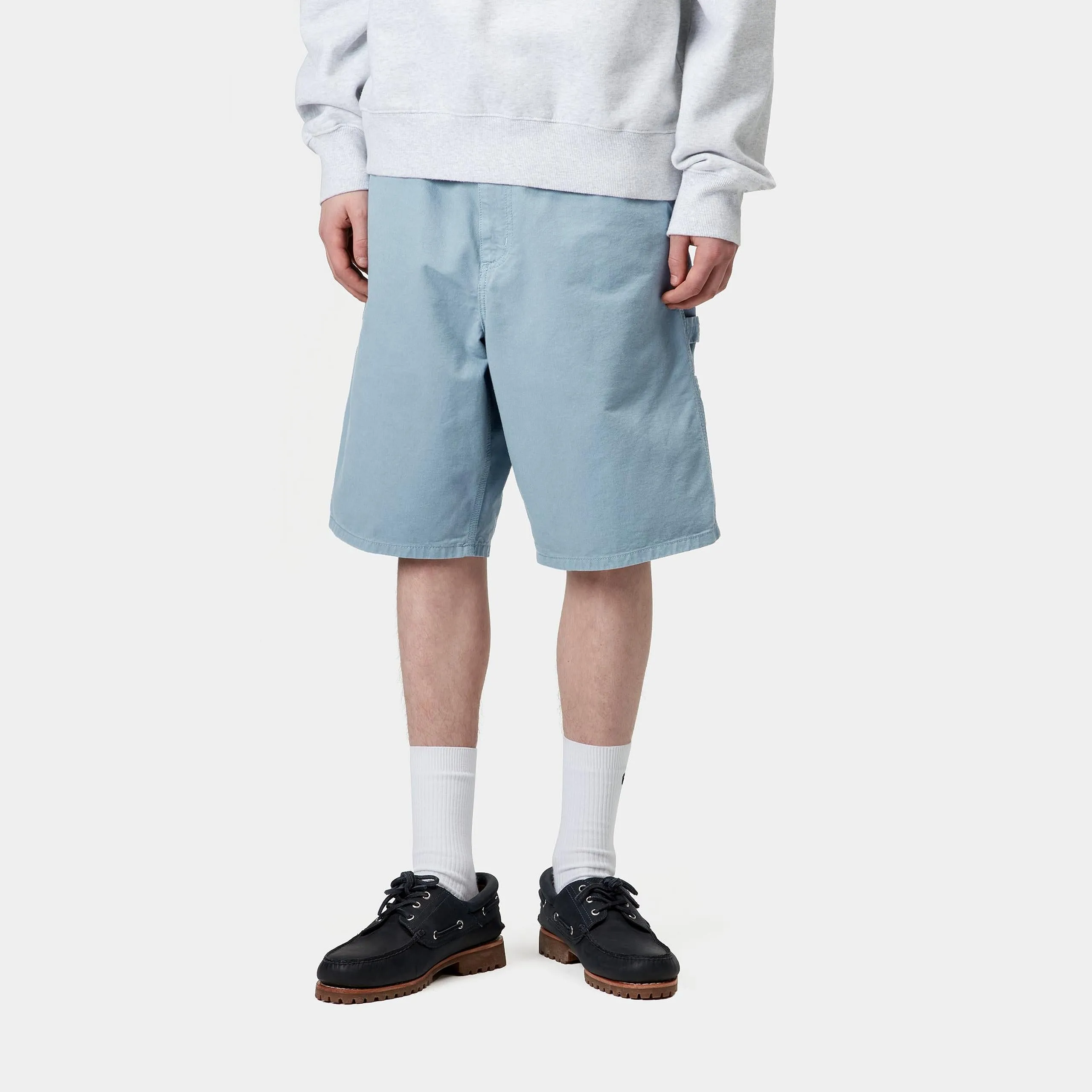 Carhartt WIP Mens Single Knee Newcomb Drill Short | Clay Blue sold by The Foot Factory product image thumbnail 3