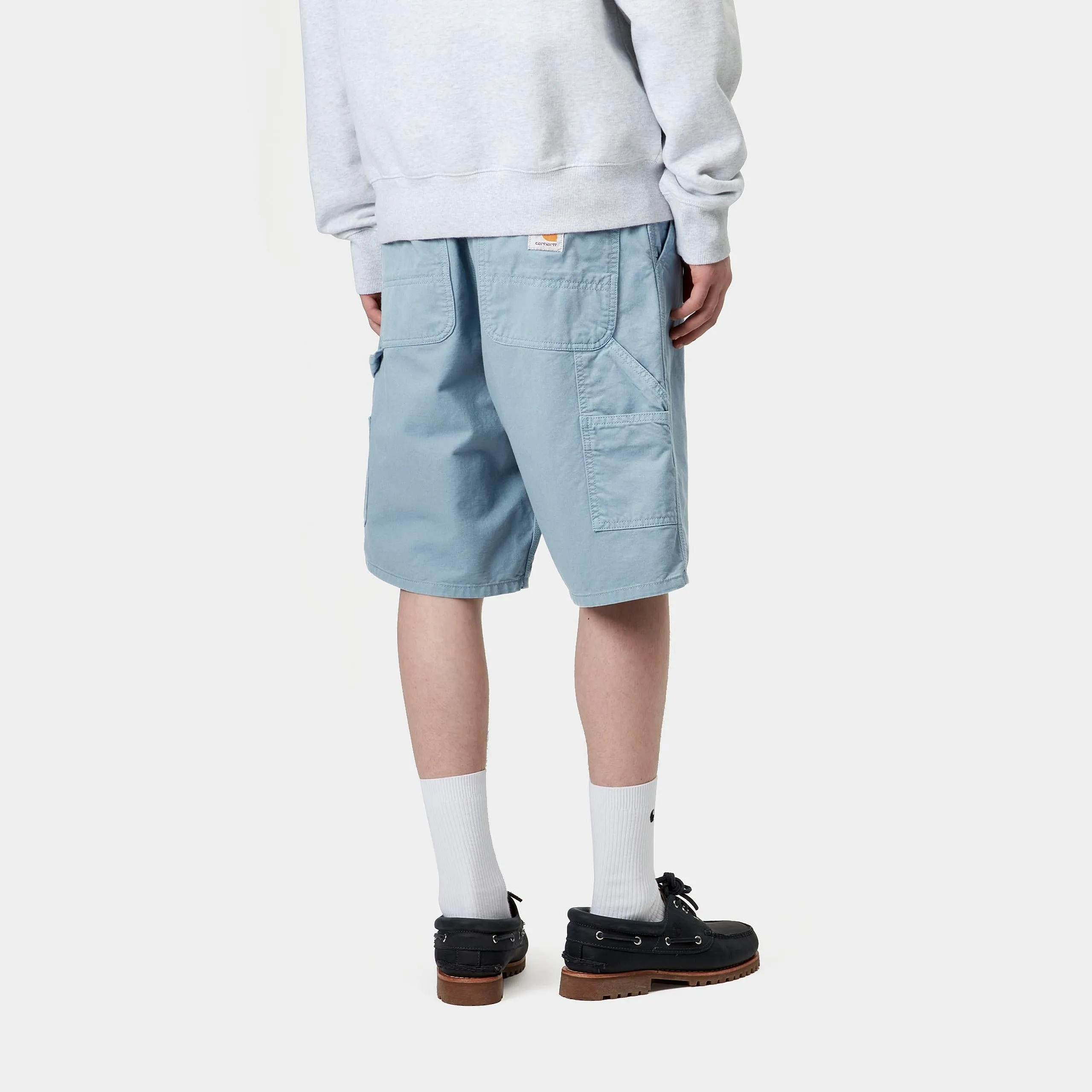 Carhartt WIP Mens Single Knee Newcomb Drill Short | Clay Blue sold by The Foot Factory product image thumbnail 4