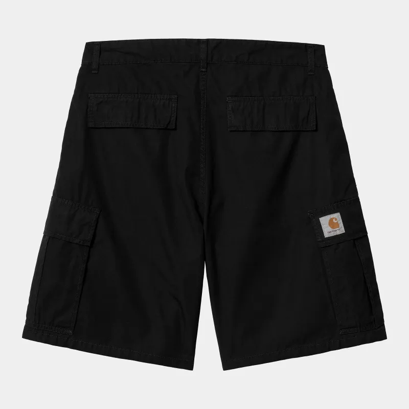 Carhartt WIP Mens Cole Cargo Short | Black Rinsed sold by The Foot Factory