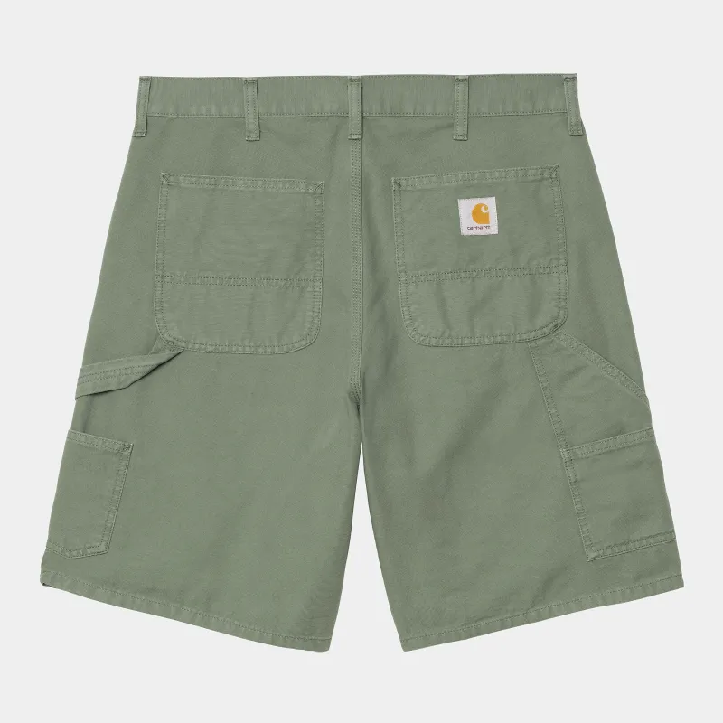 Carhartt WIP Mens Double Knee Hubbard Canvas Short | Park Stone Washed sold by The Foot Factory