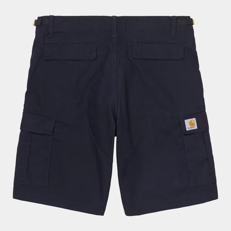 Carhartt WIP Mens Aviation Short | Dark Navy Rinsed sold by The Foot Factory