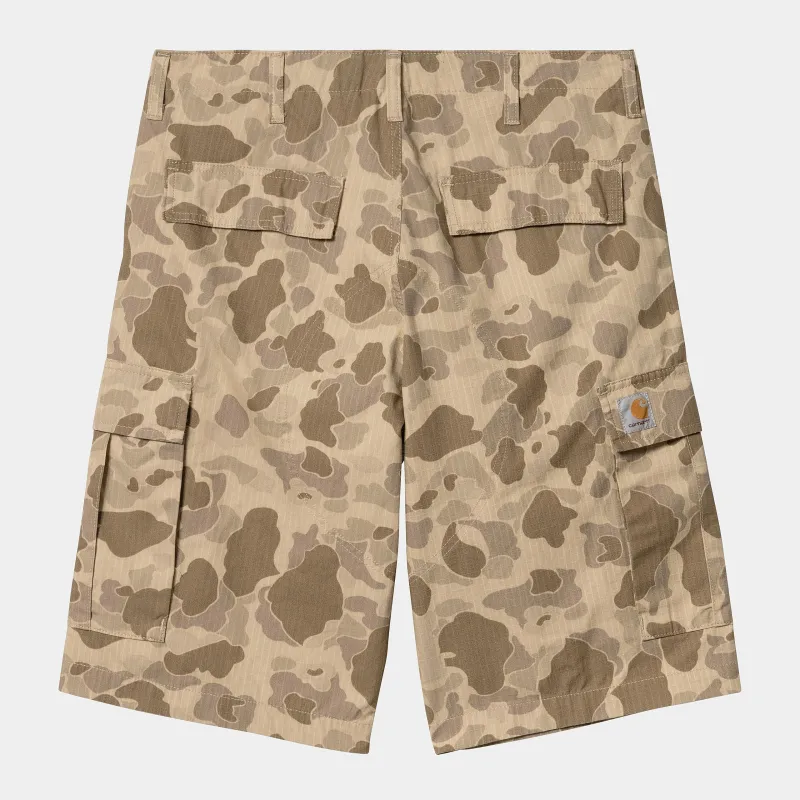 Carhartt WIP Mens Regular Cargo Short | Columbia Ripstop Camo Duck Desert sold by The Foot Factory